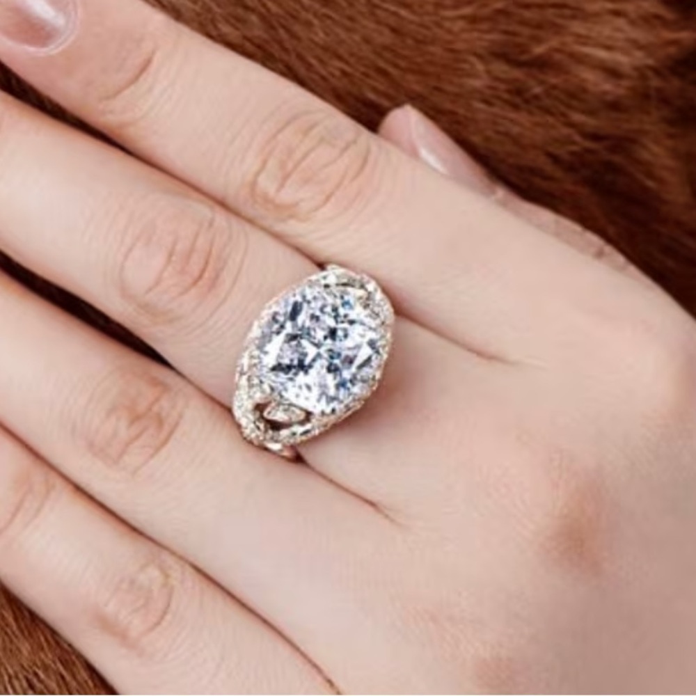 Silver and Crystal Statement Ring.